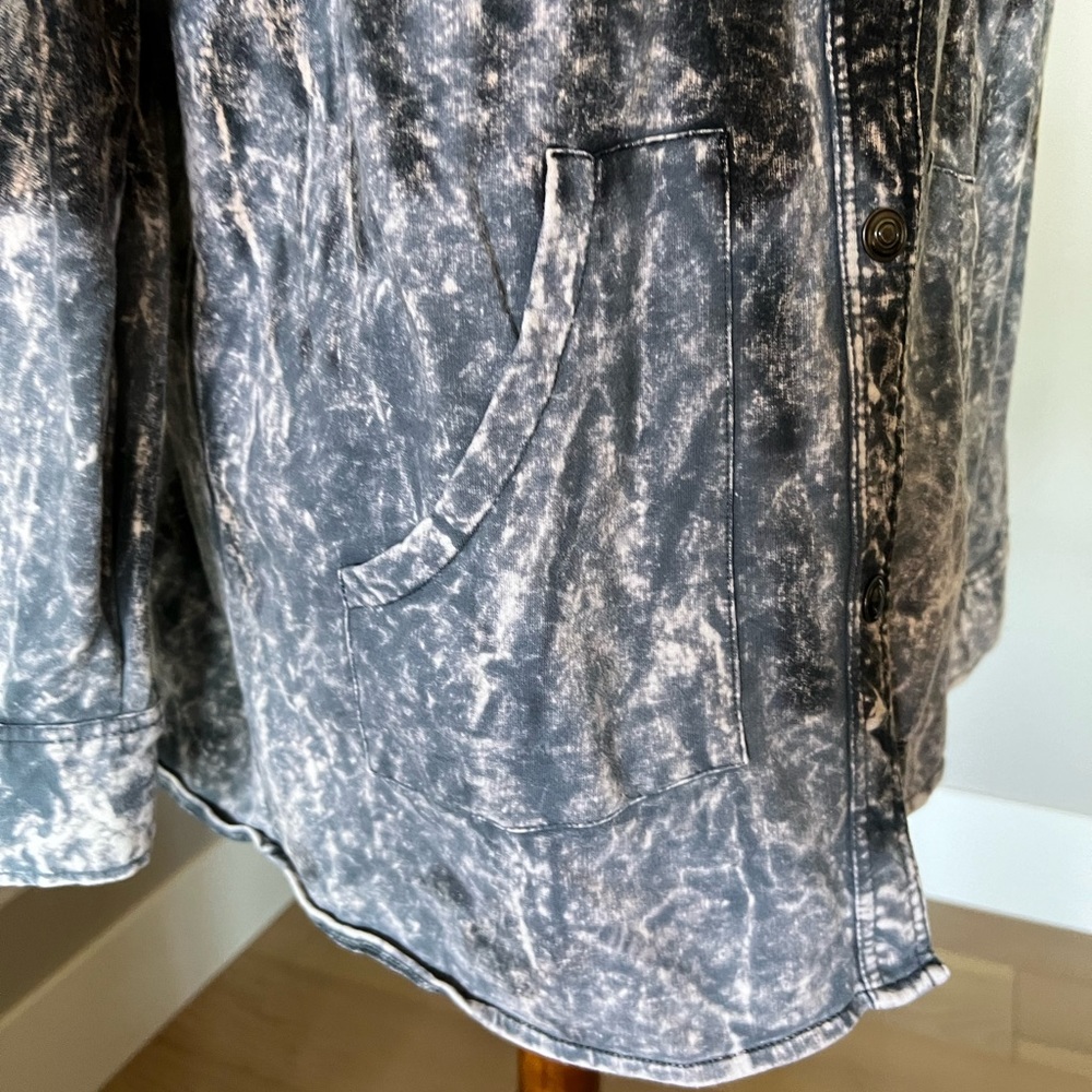 Fun pattern shacket style button up top. - Picture 5 of 8